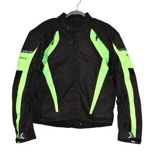 Milano Sport Gamma Waterproof Padded Motorcycle Jacket Men's XXL Black Green
